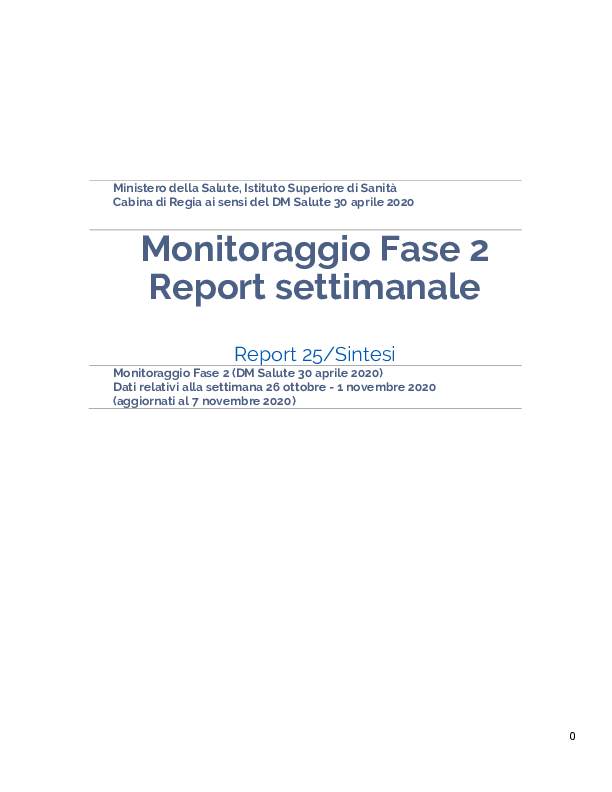 Report settimanale monitoraggio Fase 2