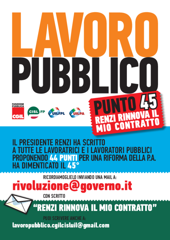 FP Cisl,Cgil,Ui_ volantini assemblee 28 maggio e Renzi firma il mio contratto_ 20 maggio 2014