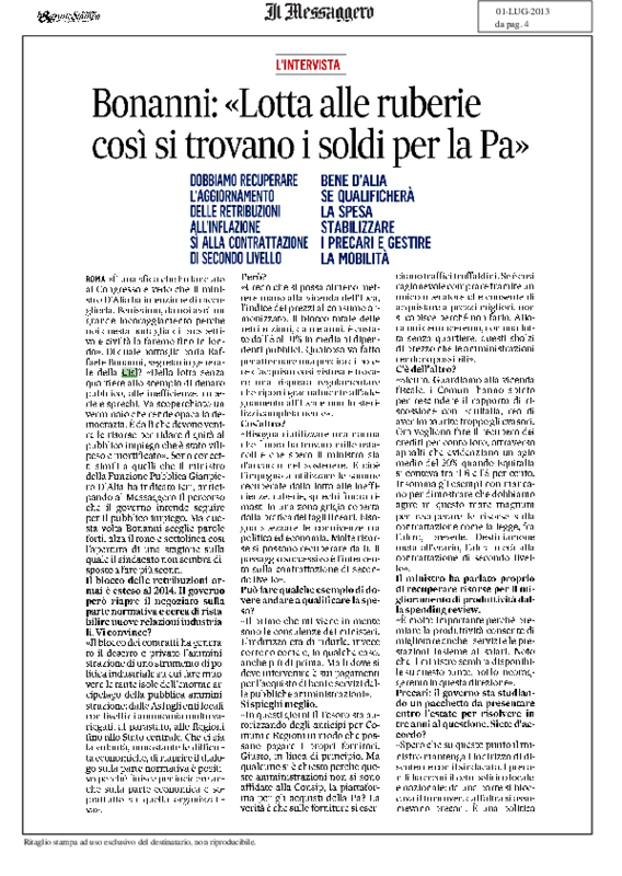 Bonanni Il Messaggero 01-07-2013