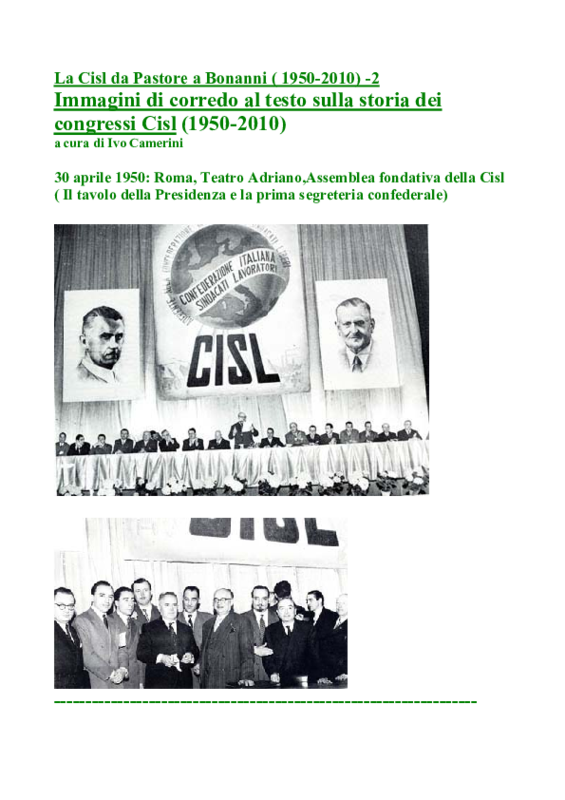 CISL - IMMAGINI (1950-2010)