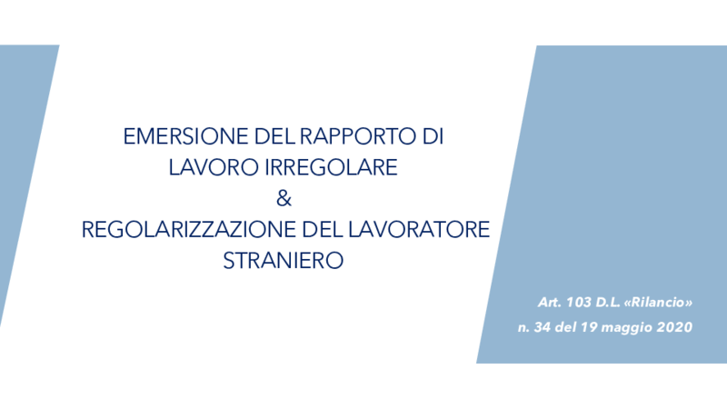 Emersione rapporti di lavoro