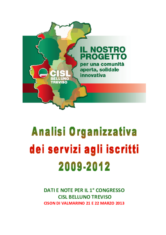 Congresso Cisl Belluno Treviso_report servizi agli iscritti_21-22 marzo 2013