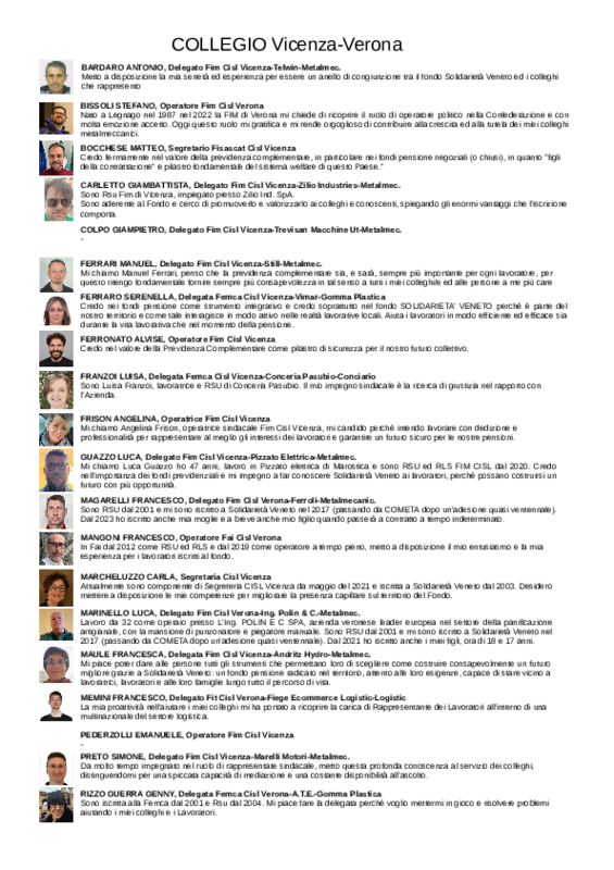 Candidati collegio Vicenza-Verona