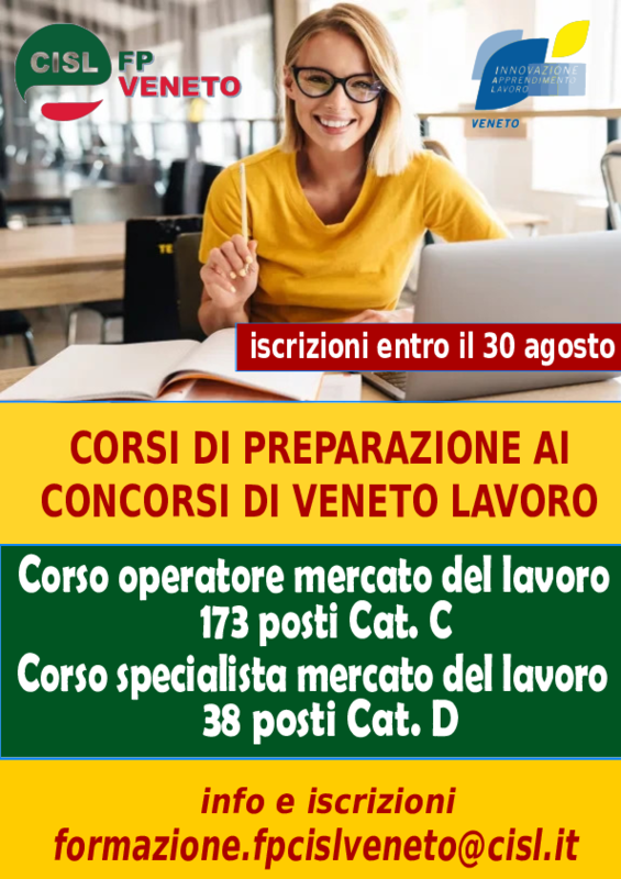 Corsi FP Veneto concorsi Veneto Lavoro