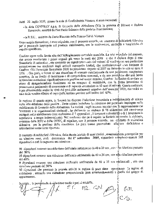 Accordo CdS Confrav