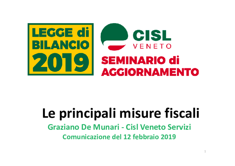 Cisl Veneto_ Seminario 12 febbraio Fisco